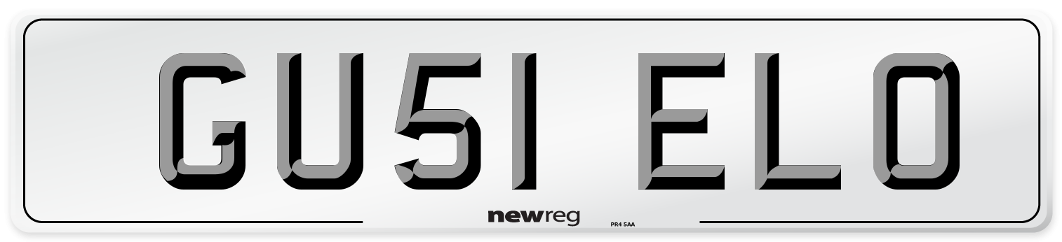 GU51 ELO Number Plate from New Reg